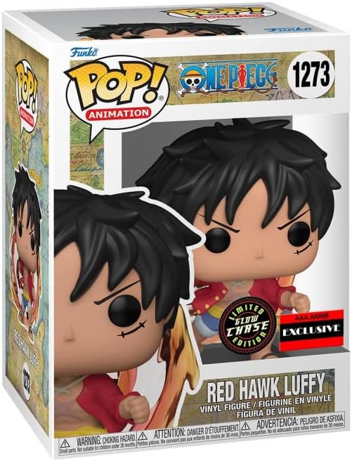Funko POP Animation - One Piece Red Hawk Luffy AAA Exclusive GITD Chas