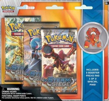 Pokemon TCG: Steam Siege Volcanion Pin 3-Pack Pokemon TCG: Steam Siege Volcanion Pin 3-Pack