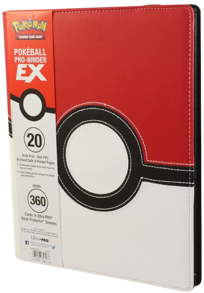 Ultra Pro Binder: Pro 9 Pocket Leatherette EX Pokemon Poke Ball Ultra Pro Binder: Pro 9 Pocket Leatherette EX Pokemon Poke Ball