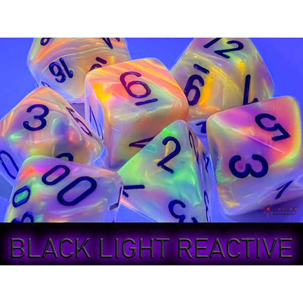 Chessex Dice: Mega-Hedrals Festive Circus/Black 7-Die Set