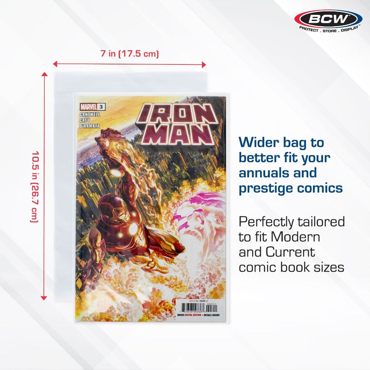 BCW: Current/Modern Thick Comic Book Bags (100ct)