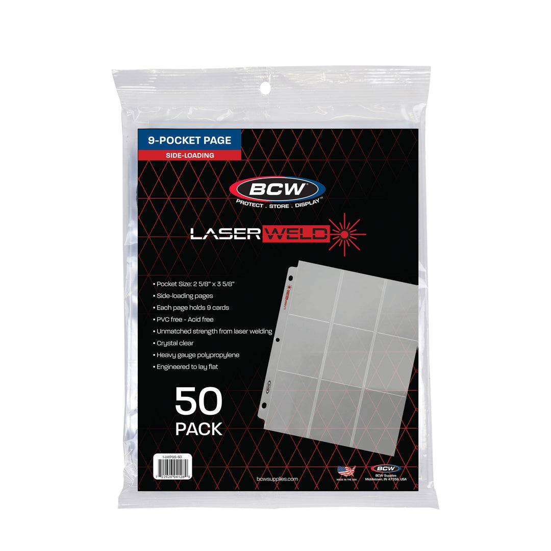 BCW LaserWeld 9-Pocket Side Load Pages (50ct)