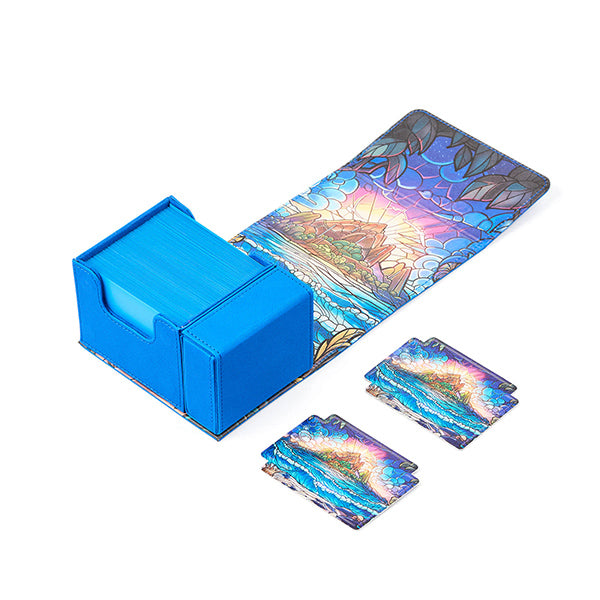 Arcane Fortress Deck Vault Stained Glass - Hidden Island Deluxe 100+ Deck Box
