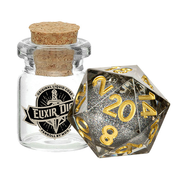 Metallic Dice Games D20 Liquid Core Elixir Dice - Vanishing Oil