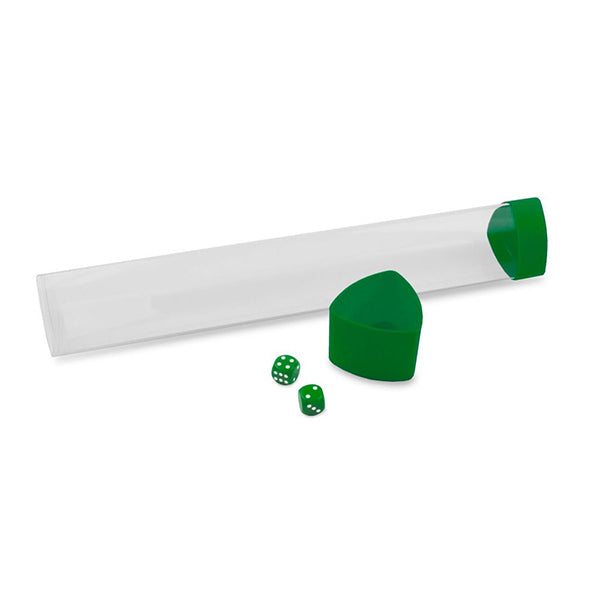 BCW Playmat Tube - Clear With Green Cap and Dice
