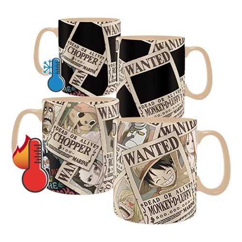 One Piece Wanted Heat Change Mug and Coaster Set