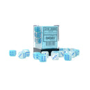 Chessex Dice 12mm d6 Gemini Luminary: Pearl Turquoise-White/Blue (36)