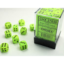 Chessex Dice 12mm d6 Vortex Bright Green/Black (36ct)