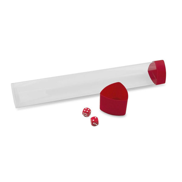 BCW Playmat Tube - Clear With Red Cap and Dice