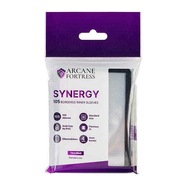 Arcane Fortress Standard Synergy Inner Sleeves - Pitch Black (105 ct)