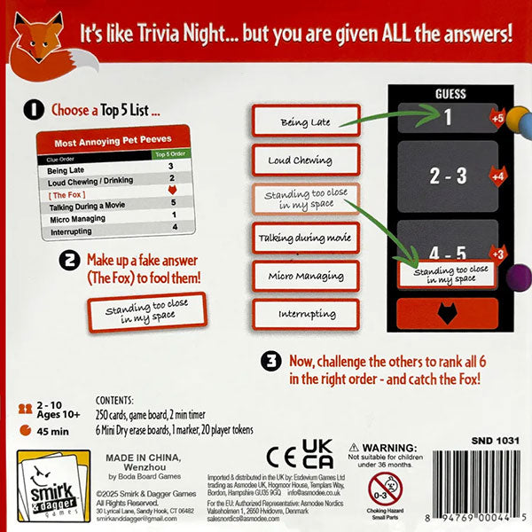 Outfox The Fox Board Game