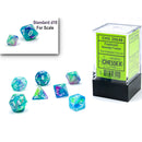 Chessex Dice: 7-Die Set Mini Festive: Waterlily/White