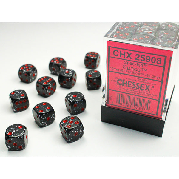 Chessex Dice 12mm d6 Space: Speckled (36)