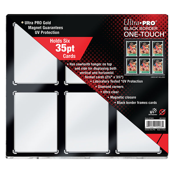Ultra Pro 6-Card Black Border One Touch Magnetic Holder 35point