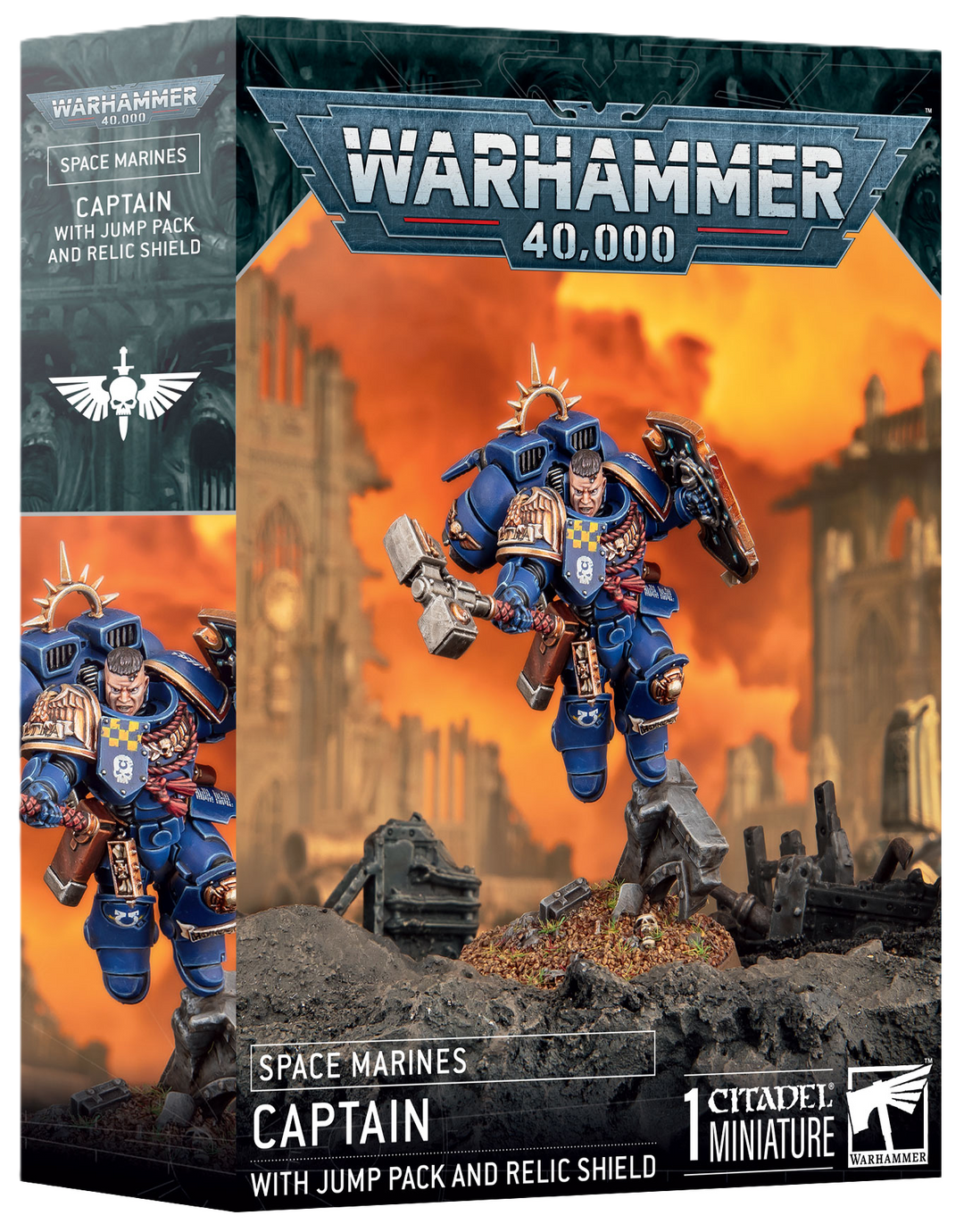 Warhammer 40K Space Marines - Captain with Jump Pack and Relic Shield