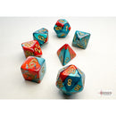 Chessex Dice: 7-Die Set Mini Gemini - Red-Teal/Gold