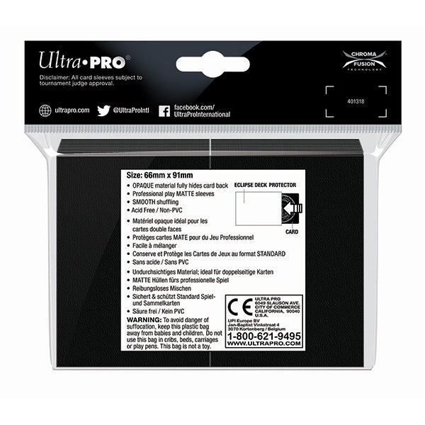 Ultra Pro Eclipse Matte Standard Sleeves - Jet Black
