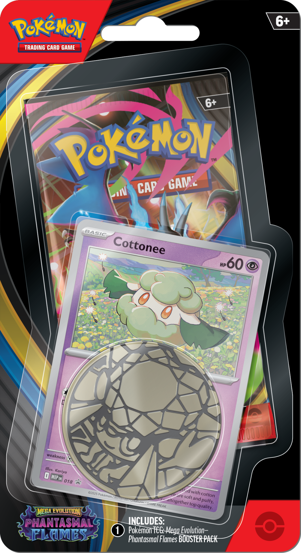 Pokemon TCG: Mega Evolution Phantasmal Flames Checklane Blister - Cottonee
