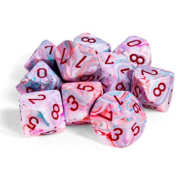 Chessex Dice: 10d10 Festive Pop Art/Red