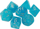 Chessex Dice: 7-Die Set Mini Poly Luminary - Sky/Silver