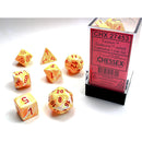 Chessex Dice: Festive Sunburst w/Red (7ct)