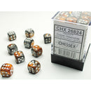 Chessex Dice: Gemini Copper Steel With White 36d6 12mm Set