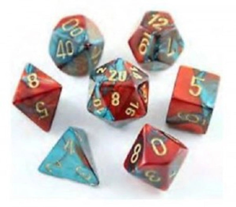 Chessex Dice: Gemini Red-Teal w/Gold (7)