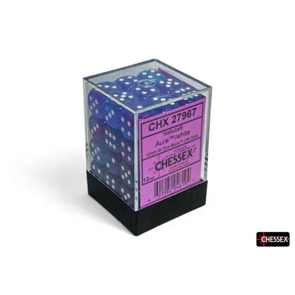 Chessex Dice: Nebula Luminary Aura/White 12mm 36d6