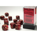 Chessex Dice: Vortex Burgundy/gold 16mm d6 Dice Block (12 dice)