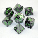 Chessex Dice Gemini Black/Grey Green Dice Set (7ct)