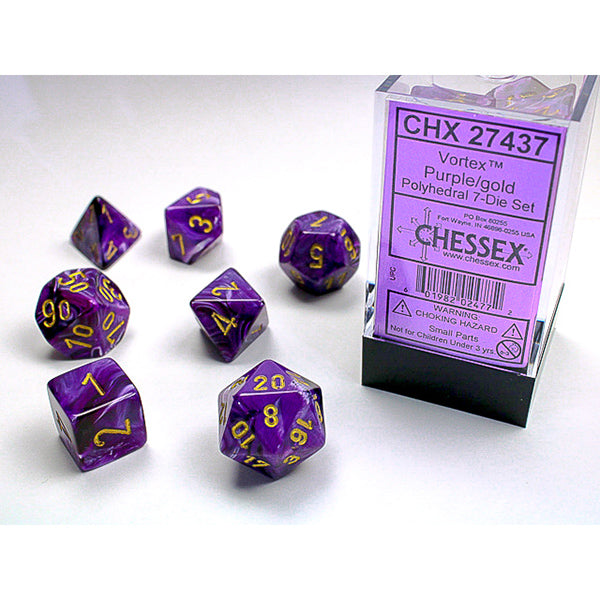 Chessex Dice Vortex Purple/Gold (7ct)