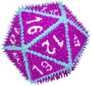 Foam D20 5" Drop Dot Dice Rose Mystique