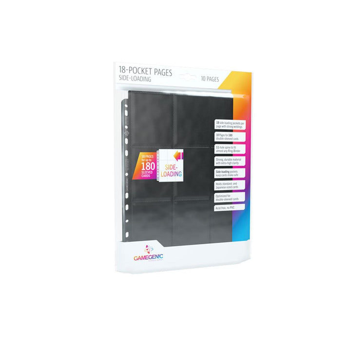 Gamegenic 18-Pocket Sideloading Pages (10ct) - Black