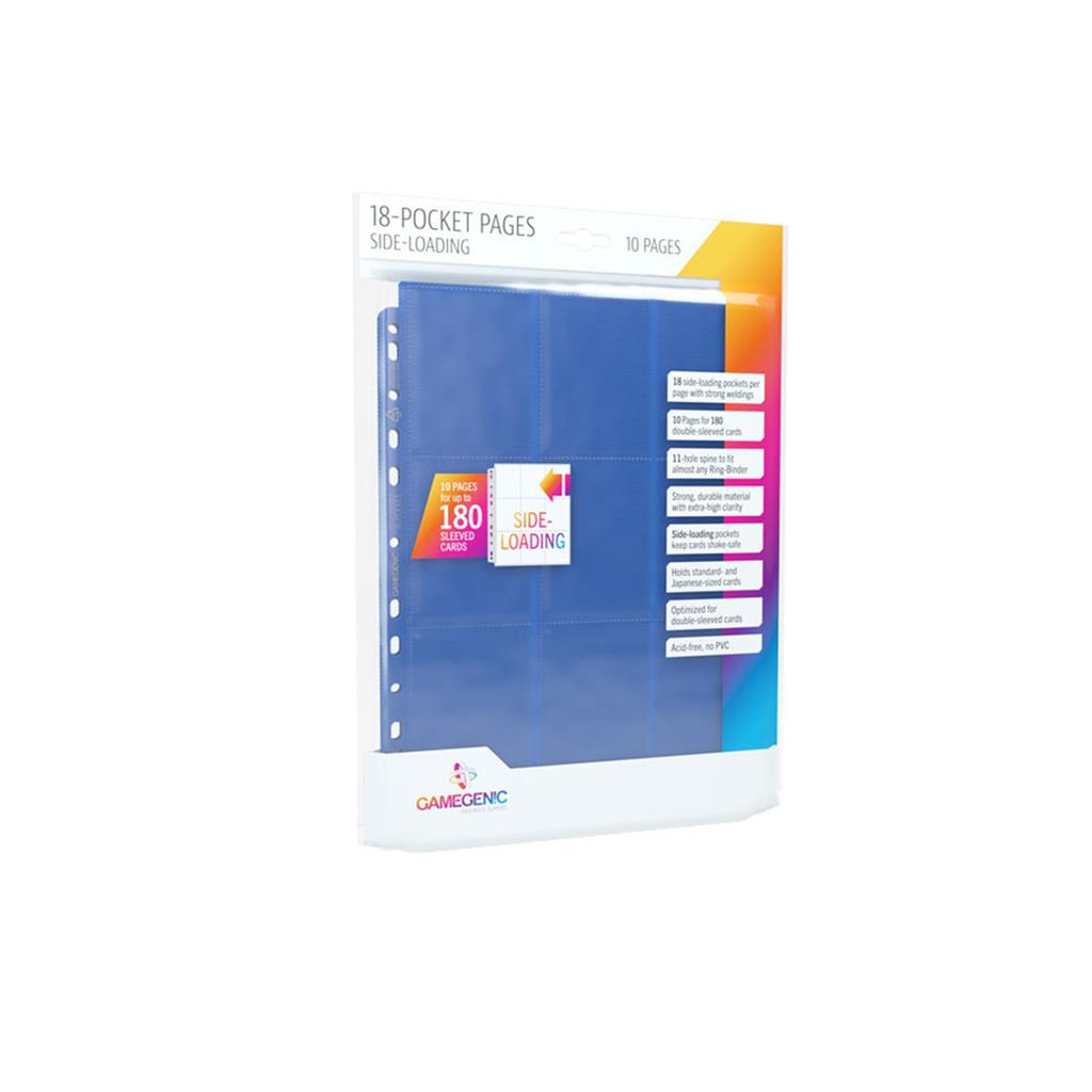 Gamegenic 18-Pocket Sideloading Pages (10ct) - Blue