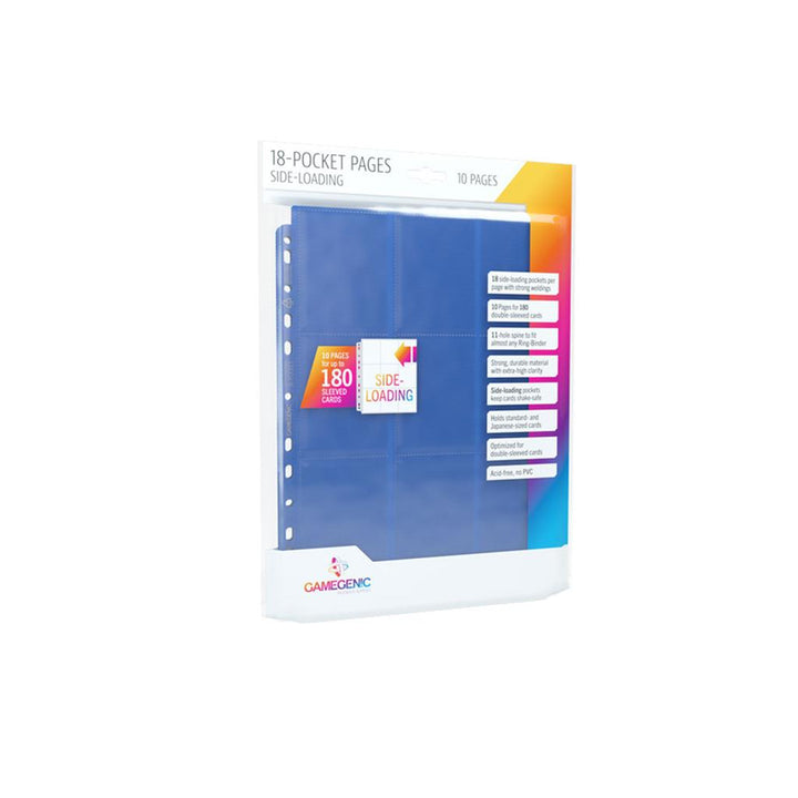 Gamegenic 18-Pocket Sideloading Pages (10ct) - Blue