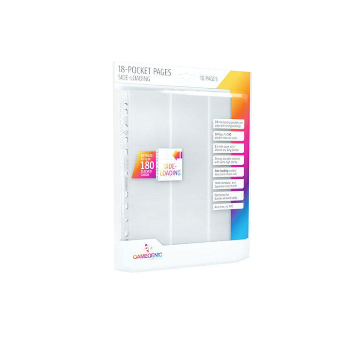 Gamegenic 18-Pocket Sideloading Pages (10ct) - White
