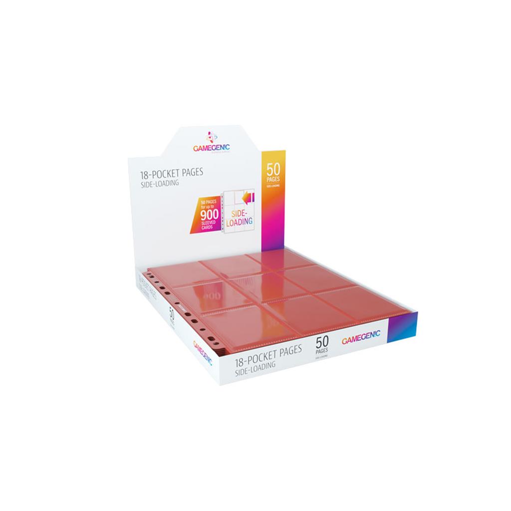 Gamegenic 18-Pocket Sideloading Pages (50ct) - Red