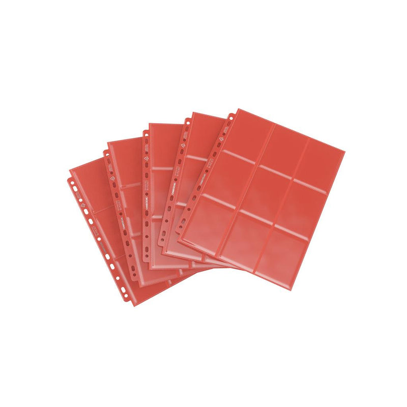 Gamegenic 18-Pocket Sideloading Pages (50ct) - Red