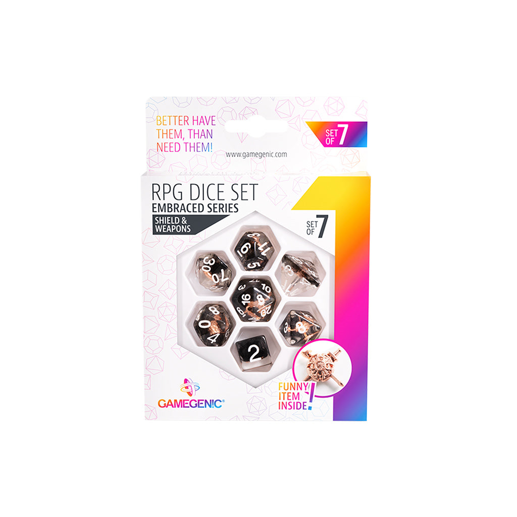 Gamegenic Embraced Series Shield &amp; Weapons RPG Dice Set (7ct)