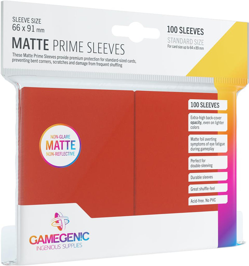 Gamegenic Matte Prime Standard Sleeves - Red (100ct)