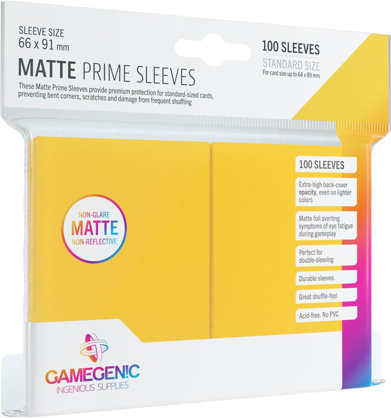 Gamegenic Matte Prime Standard Sleeves - Yellow (100ct)