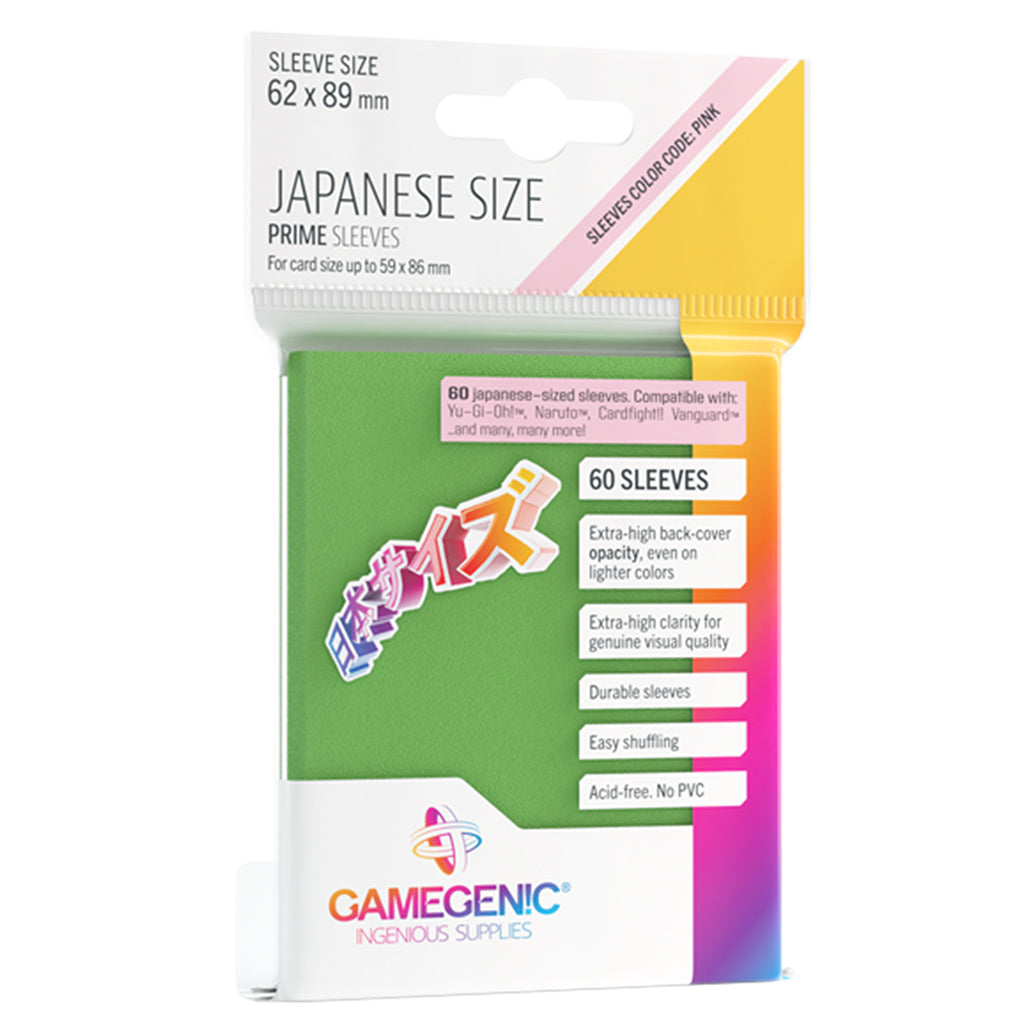 Gamegenic Prime Japanese Sleeves - Green (60ct)