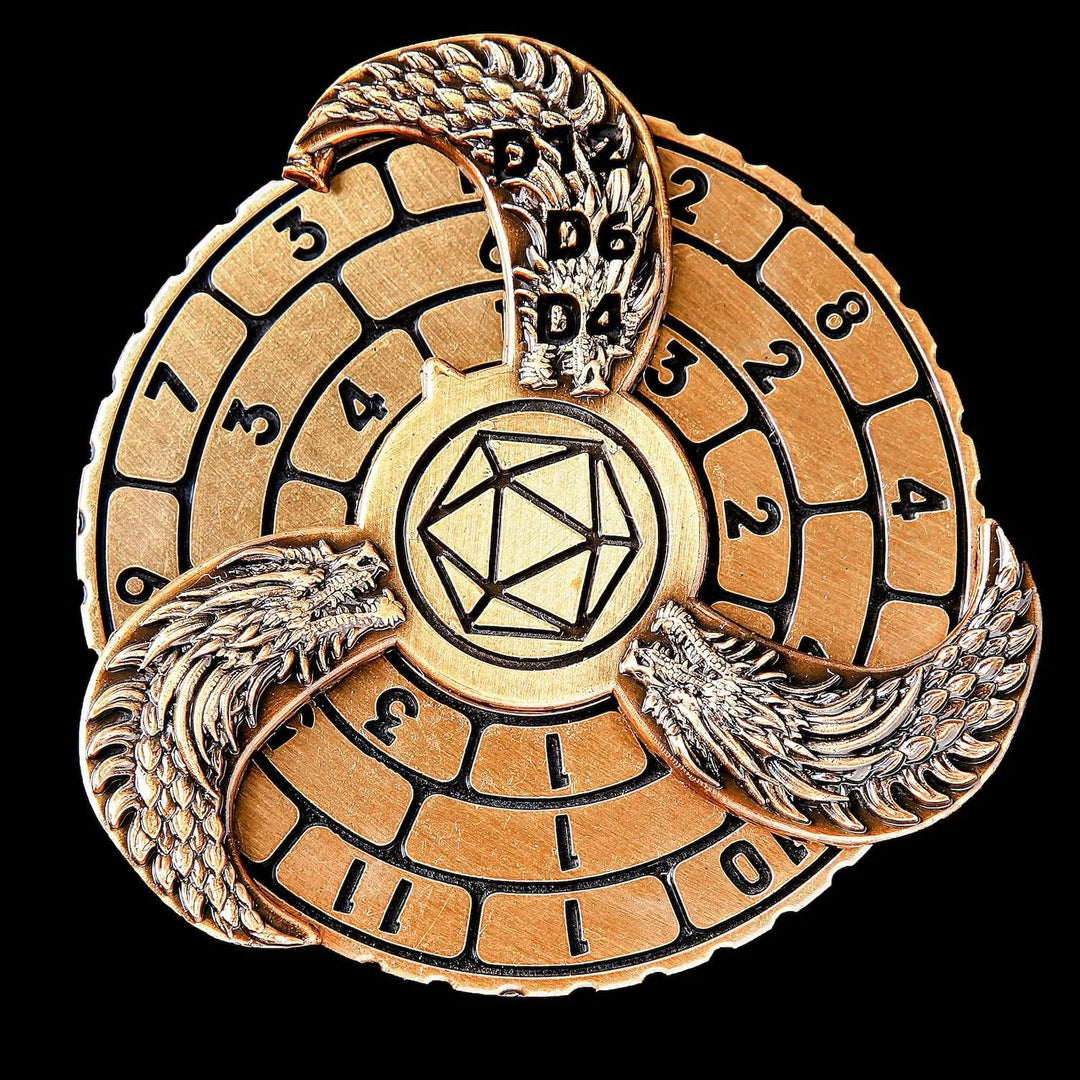 Dice Goblinz - Gold 7 in 1 Metal Large Fidget Spinner DnD Dice