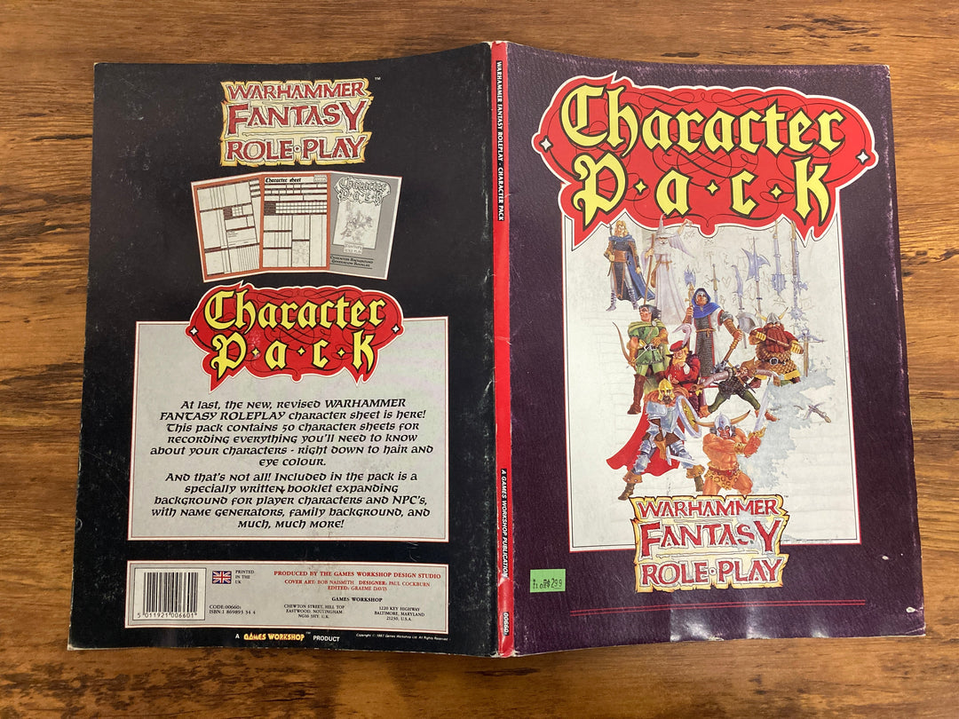 Warhammer Fantasy Roleplay: Character Pack (1987) (USED)
