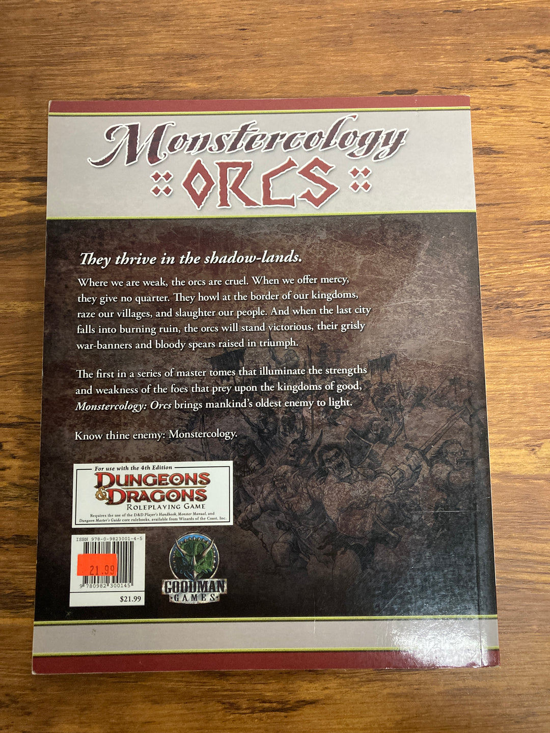 Monstercology: ORCS Fantasy RPG (USED)