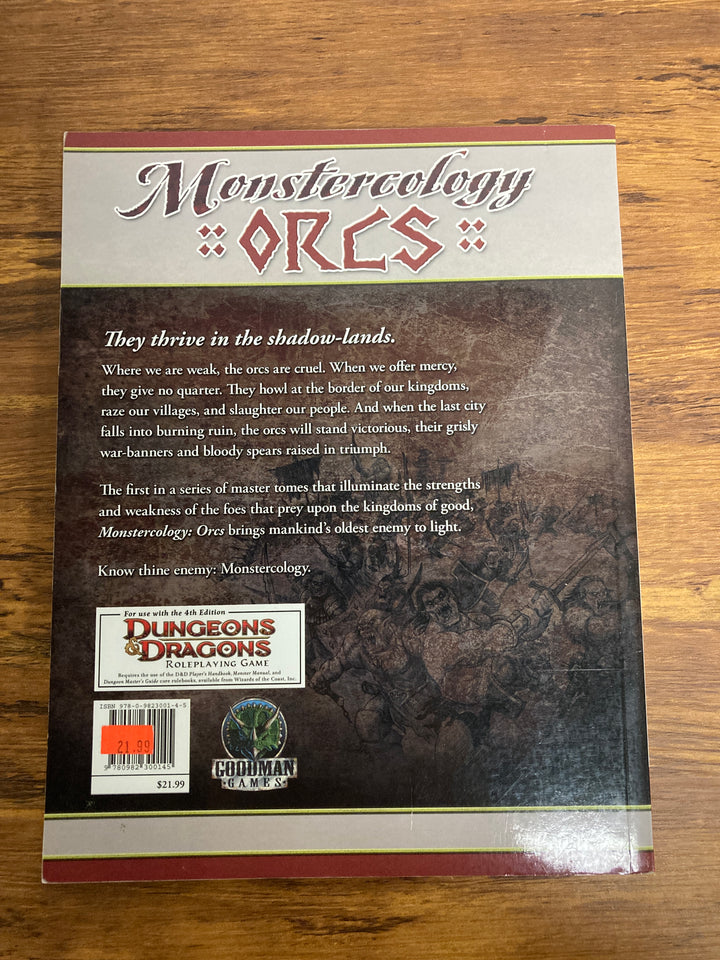 Monstercology: ORCS Fantasy RPG (USED)