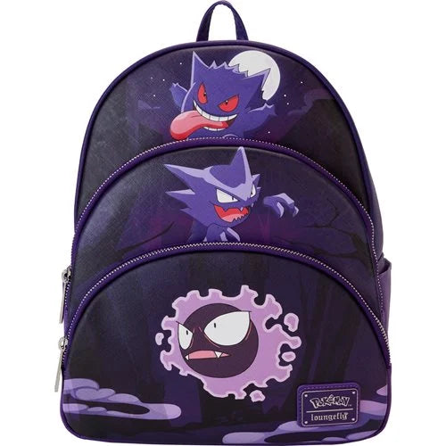 Loungefly Pokemon Gengar Evolutions Triple Pocket Backpack