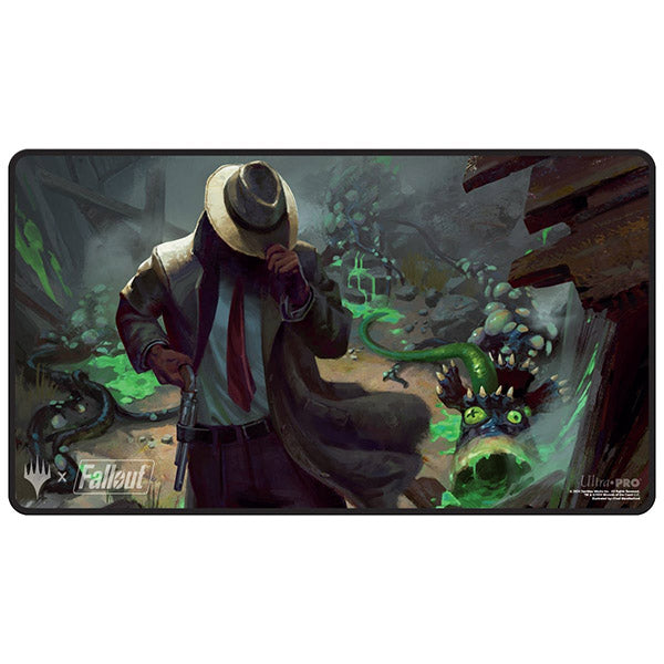 Magic The Gathering Fallout Black Stitched Playmat: Mysterious Stranger