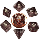 Metallic Dice Games - 10mm Mini Poly Black/White Dice Set (7ct)