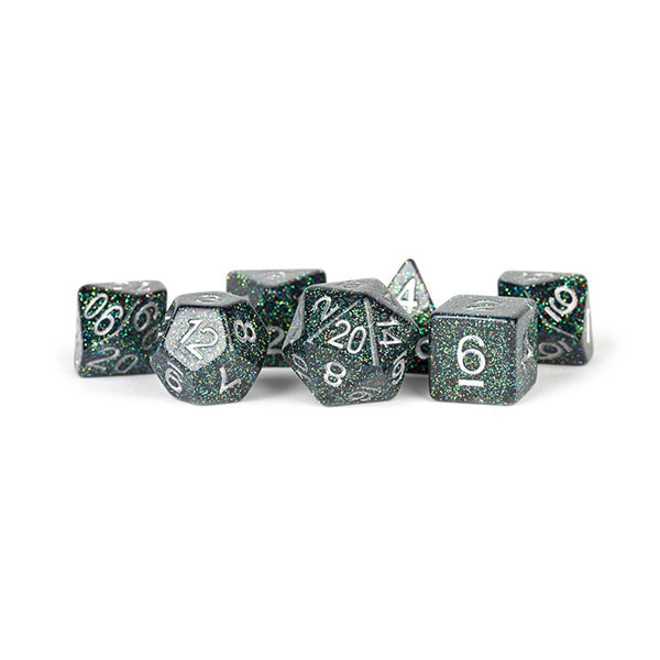 Metallic Dice Games - 16mm Resin Poly Astro Mica Dice Set 7ct